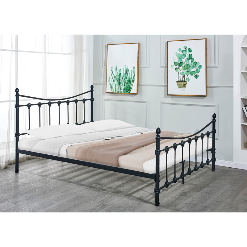 Κρεβάτι Beowulf pakoworld μαύρο μεταλλικό 140x190εκ