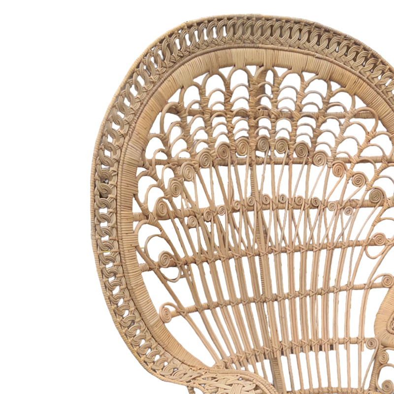Πολυθρόνα Dorothy Inart με μπεζ μαξιλάρι-φυσικό rattan 115x53x147εκ