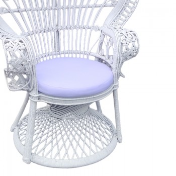 Πολυθρόνα Dorothy Inart με λευκό μαξιλάρι-λευκό rattan 115x53x147εκ