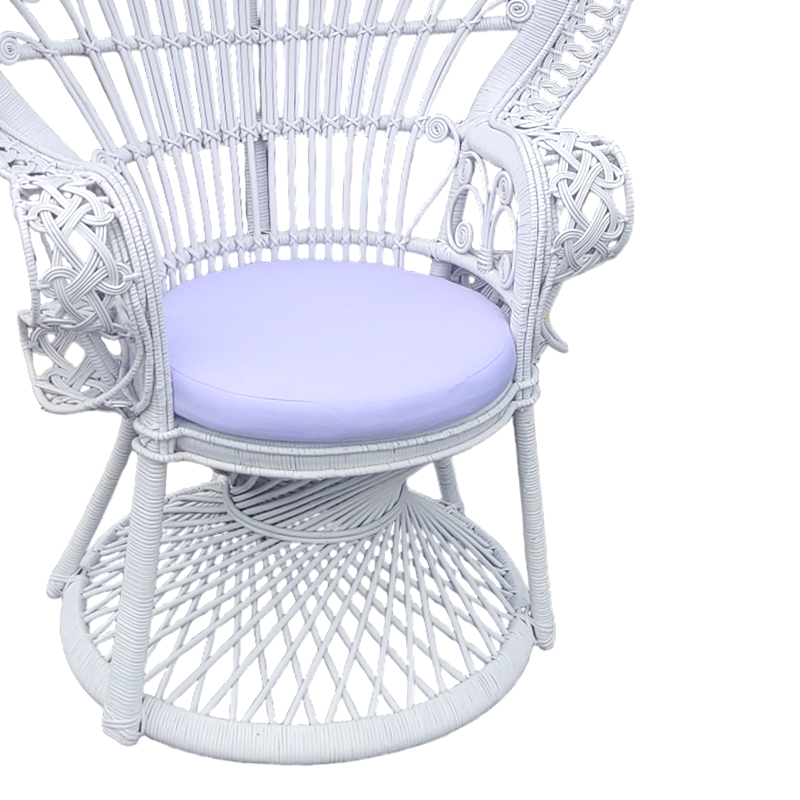 Πολυθρόνα Dorothy Inart με λευκό μαξιλάρι-λευκό rattan 115x53x147εκ