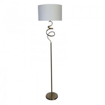 Φωτιστικό δαπέδου Quanfy Inart Ε27 χρυσό αλουμινίου-κρεμ ύφασμα Φ40x180εκ