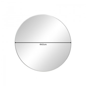 Καθρέπτης Nhaos pakoworld ασημί αλουμίνιο Φ60x2.5εκ