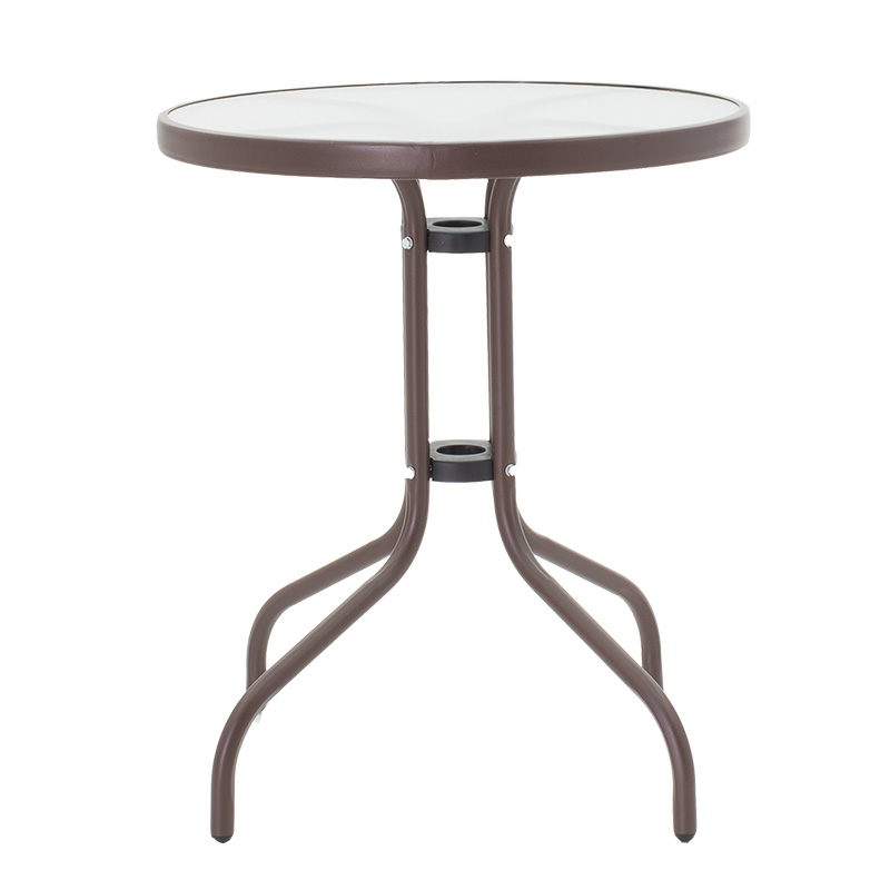 Tραπεζαρία Obbi-Watson pakoworld σετ 3τεμ καφέ μέταλλο-pe Φ60x70εκ