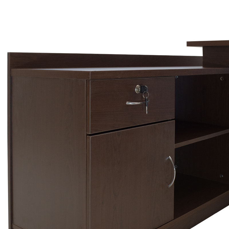 Γραφείο εργασίας επαγγελματικό Amazon pakoworld αριστερή γωνία χρώμα καρυδί 180x160x76εκ