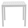 Τραπέζι Kliton pakoworld αλουμινίου λευκό 80x80x74εκ