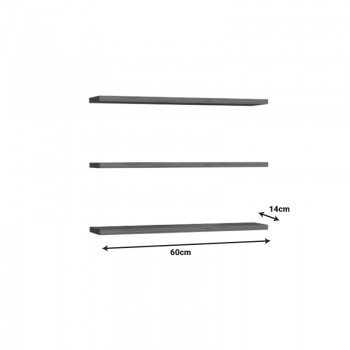 Ραφιέρα τοίχου Edna pakoworld μελαμίνη σε καρυδί απόχρωση 60x14.5x1.8εκ