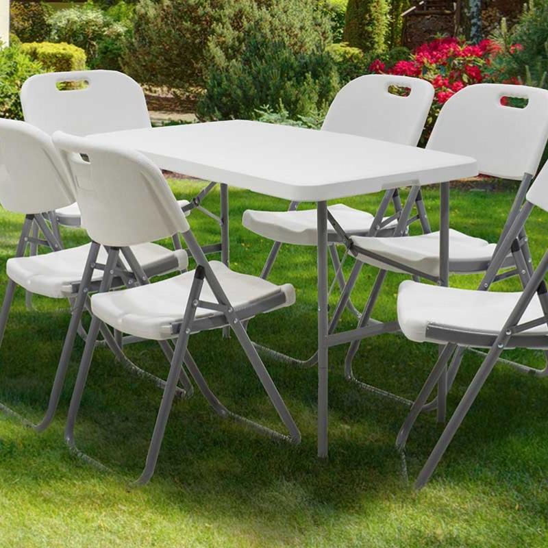 Τραπέζι catering Rodeo pakoworld πτυσσόμενο-βαλίτσα λευκό 122x60x74εκ