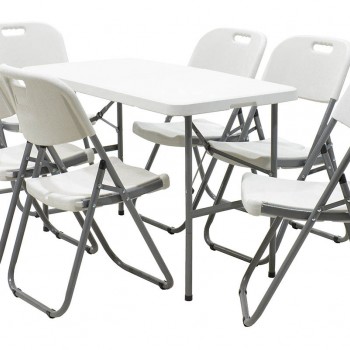 Τραπέζι catering Rodeo pakoworld πτυσσόμενο-βαλίτσα λευκό 122x60x74εκ