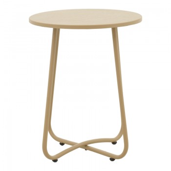 Τραπέζι Bramwell pakoworld μέταλλο μπεζ Φ40x50εκ