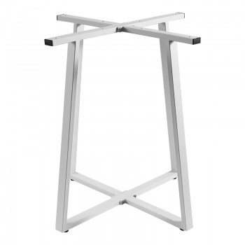 Βάση τραπεζιού Mulbe pakoworld μεταλλική σε λευκή απόχρωση 70x70x73εκ