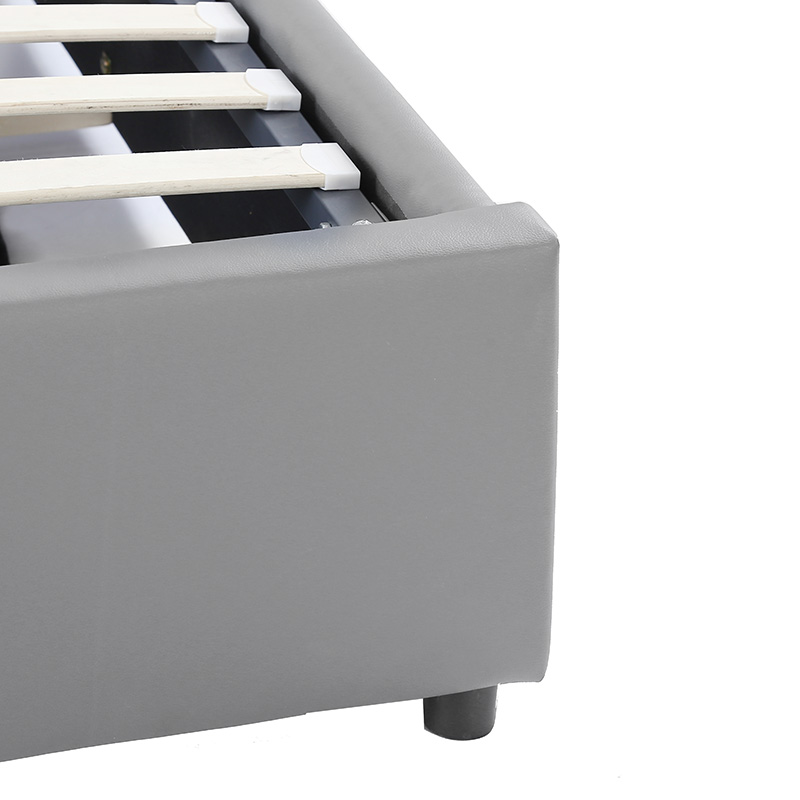 Κρεβάτι Circe pakoworld PU γκρι με αποθηκευτικό χώρο 150x200εκ