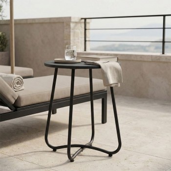 Τραπέζι Bramwell pakoworld μέταλλο ανθρακί Φ40x50εκ