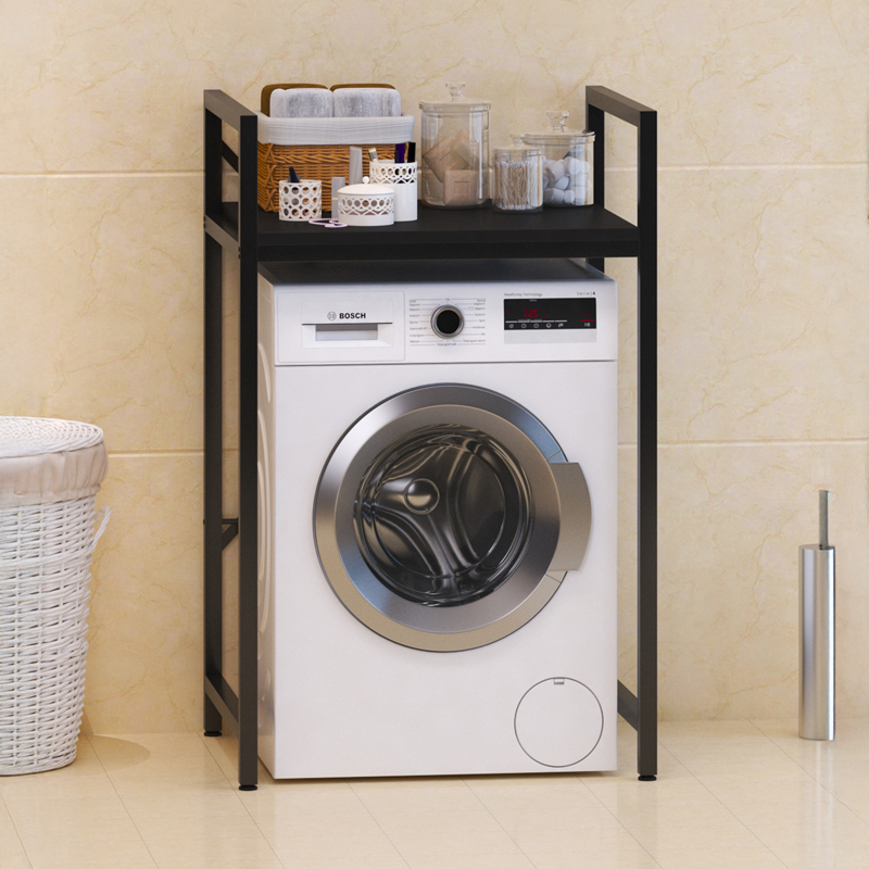 Ραφιέρα στήριξης πλυντηρίου - στεγνωτηρίου Delavar pakoworld μέταλλο μαύρο 72x60x116εκ