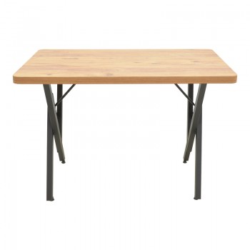 Τραπέζι Vertex pakoworld oak με μαύρα μεταλλικά πόδια 110x70x72εκ