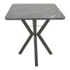 Τραπέζι Arenya pakoworld μαύρο εφε μαρμάρου- μαύρα μεταλλικά πόδια 70x70x72εκ