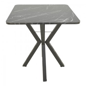 Τραπέζι Arenya pakoworld μαύρο εφε μαρμάρου- μαύρα μεταλλικά πόδια 70x70x72εκ