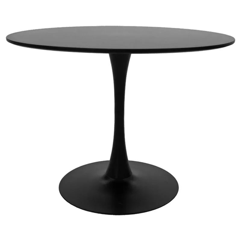 Τραπεζαρία Balou-Noor pakoworld σετ 5τεμ MDF μαύρο-γκρι Φ120x73εκ