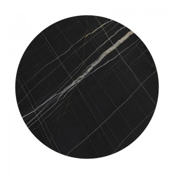 Επιφάνεια τραπεζιού Relian pakoworld HPL μαύρο όψη μαρμάρου Φ69εκ πάχους 12mm