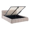 Κρεβάτι Jeby pakoworld ύφασμα σε μπεζ απόχρωση με αποθηκευτικό χώρο 160x200εκ