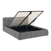 Κρεβάτι Jeby pakoworld ύφασμα σε ανθρακί απόχρωση με αποθηκευτικό χώρο 160x200εκ