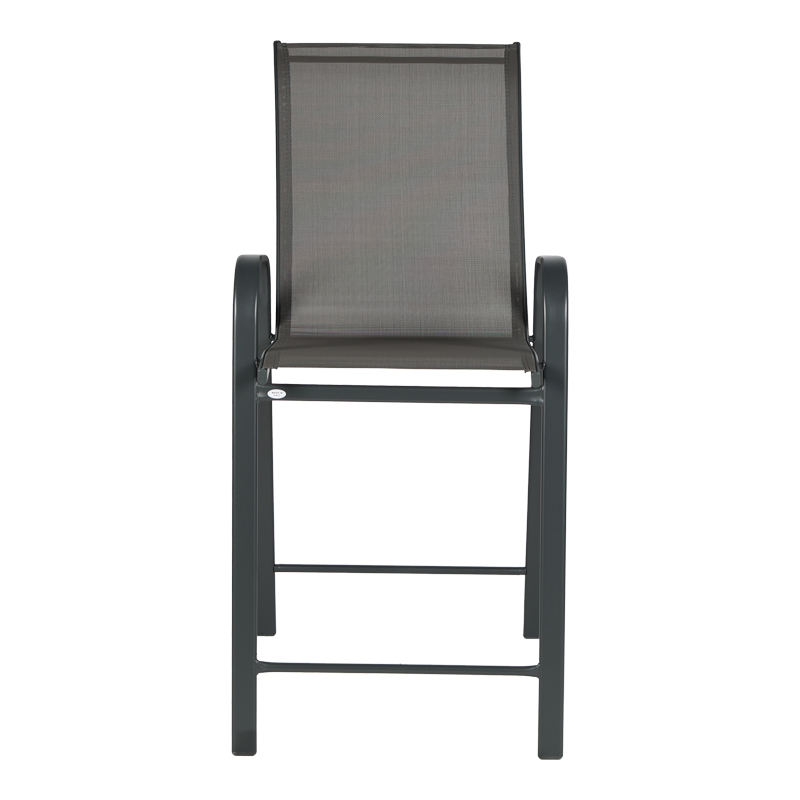 Σκαμπό μπαρ μεσαίου ύψους Calan pakoworld μέταλλο-textilene σε ανθρακί απόχρωση 55x70x114εκ