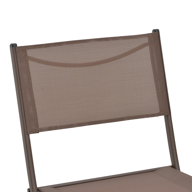 Καρέκλα Jeve pakoworld πτυσσόμενη σαμπανιζέ μέταλλο και textilene 46x51x81εκ