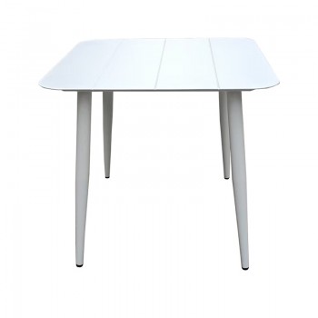 Τραπέζι Vista pakoworld αλουμίνιο σε λευκή απόχρωση 80x80x72εκ