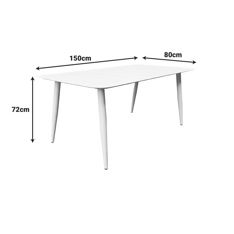 Τραπέζι Vista pakoworld αλουμίνιο σε μπεζ απόχρωση 150x80x72εκ