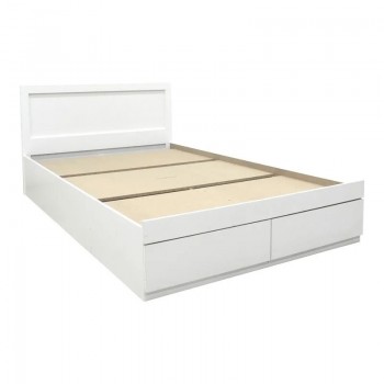 Κρεβάτι με στρώμα και συρτάρι Olympus-Dreamer pakoworld λευκό 100x200εκ