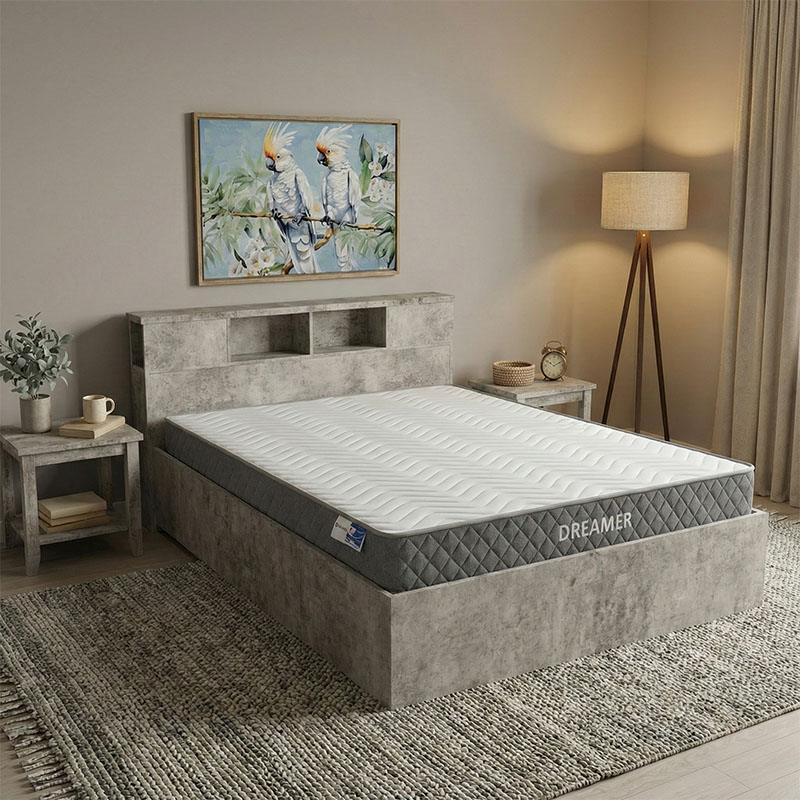 Κρεβάτι με στρώμα Olympus-Dreamer pakoworld antique ανθρακί 160x200εκ