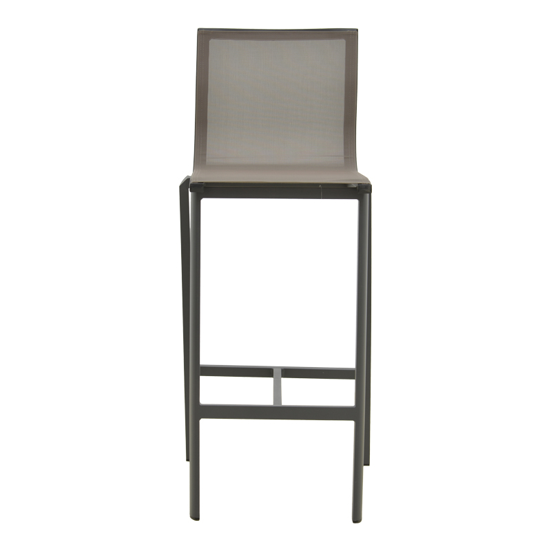 Σκαμπό μπαρ Melina pakoworld στοιβαζόμενη αλουμίνιο σε ανθρακί- textline σε γκρι απόχρωση 45x49x115εκ