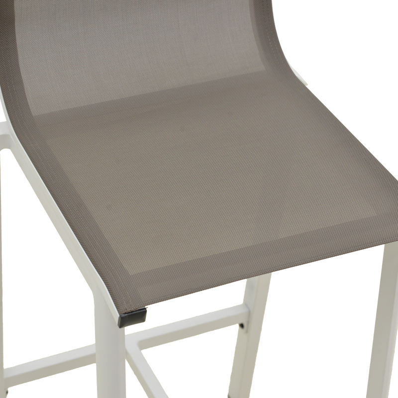 Σκαμπό μπαρ Melina pakoworld στοιβαζόμενη αλουμίνιο σε λευκή- textline σε γκρι απόχρωση 45x49x115εκ