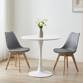 Τραπέζι Balou I pakoworld sintered stone σε λευκό μαρμάρου Φ70x74εκ