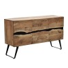 Μπουφές Imena pakoworld μασίφ ξύλο 4εκ φυσικό-μαύρο 148x43.5x86εκ