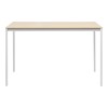 Τραπέζι Faragio pakoworld σε φυσική απόχρωση-λευκά μεταλλικά πόδια 120x75x75εκ