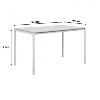 Τραπέζι Faragio pakoworld σε φυσική απόχρωση-λευκά μεταλλικά πόδια 120x75x75εκ