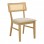 Καρέκλα Raffles pakoworld rubberwood με pe rattan και γκρι μπεζ ύφασμα 47x48x83.5εκ