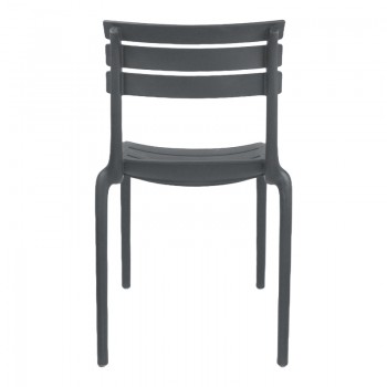 Καρέκλα Almea pakoworld στοιβαζόμενη pp ανθρακί 42.5x55.5x82εκ