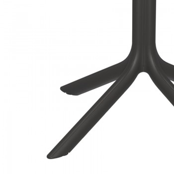 Τραπέζι Groovy pakoworld pp διατρητο ανθρακί 60x60x76εκ