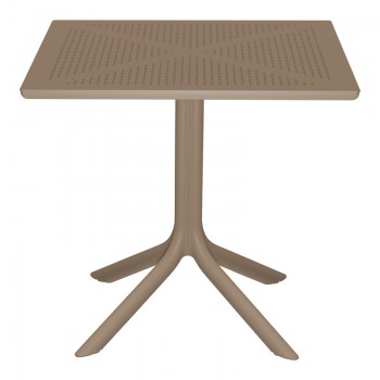 Τραπέζι Groovy pakoworld διατρητο pp cappuccino 80x80x74εκ