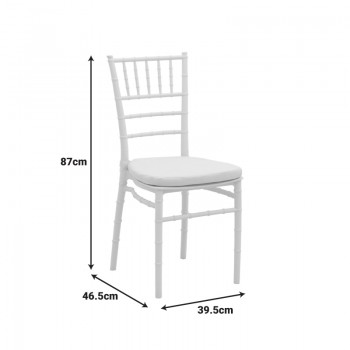 Καρέκλα Tiffany I pakoworld με μαξιλάρι pp σε λευκή απόχρωση 39.5x46.5x87εκ