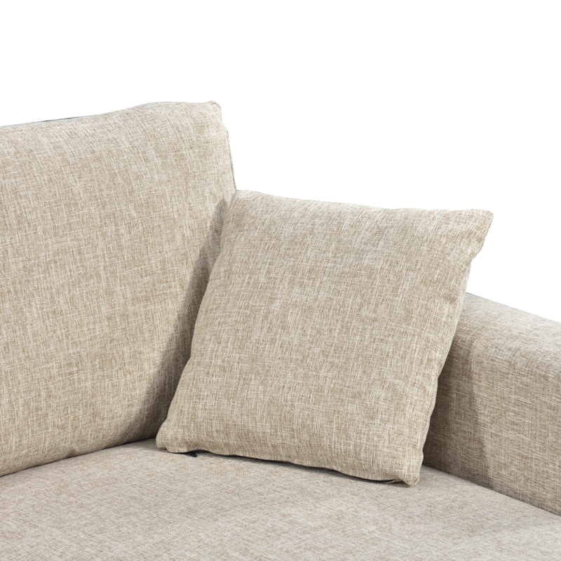 Γωνιακός αναστρέψιμος καναπές κρεβάτι Kamore pakoworld με αποθηκευτικό χώρο ύφασμα μπεζ 223x146x85εκ