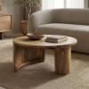 Τραπέζι σαλονιού Orban pakoworld μασίφ μάνγκο ξύλο σε φυσική απόχρωση Φ80x45εκ