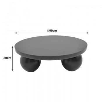 Τραπέζι σαλονιού Fedena pakoworld μασίφ μάνγκο ξύλο σε φυσική απόχρωση Φ90x30εκ