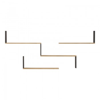 Ραφιέρα τοίχου Flear pakoworld oak με ανθρακί 179x14,5x76,2εκ