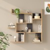 Ραφιέρα τοίχου Maze pakoworld oak με ανθρακί 93,3x14,5x90εκ