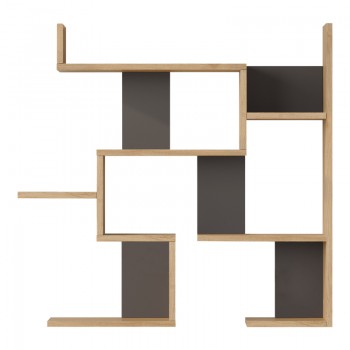 Ραφιέρα τοίχου Maze pakoworld oak με ανθρακί 93,3x14,5x90εκ