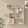 Ραφιέρα τοίχου Maze pakoworld λευκό με oak 93,3x14,5x90εκ