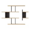 Ραφιέρα τοίχου Ledia pakoworld oak με ανθρακί 110,6x14,5x78εκ