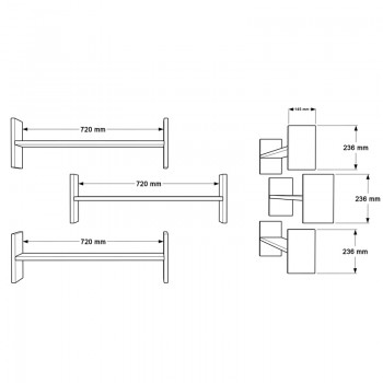 Ραφιέρα τοίχου Mento pakoworld λευκό με oak 75,6x14,5x23,6εκ